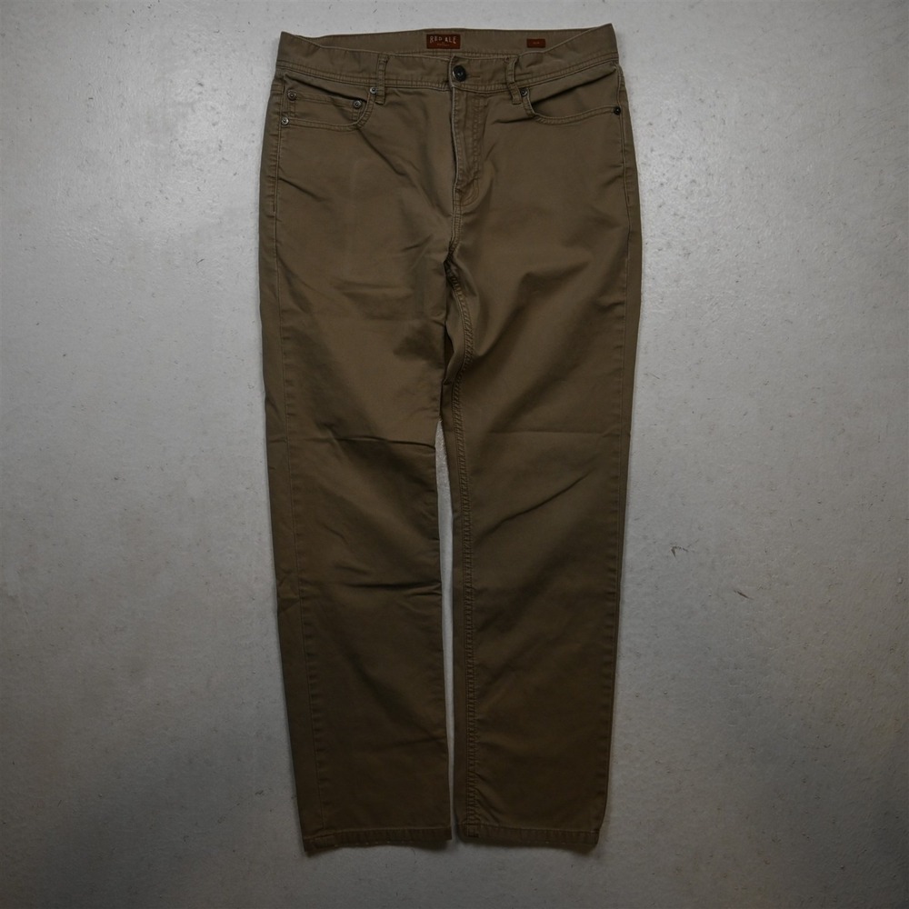 Red Ale Alesbury 31x30 Khaki Brown Twill 5 Pocket Slim Mens Jeans